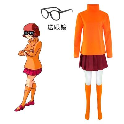 史酷比狗维尔玛cos服 万圣节角色表演服Scooby-Doo Velma cosplay