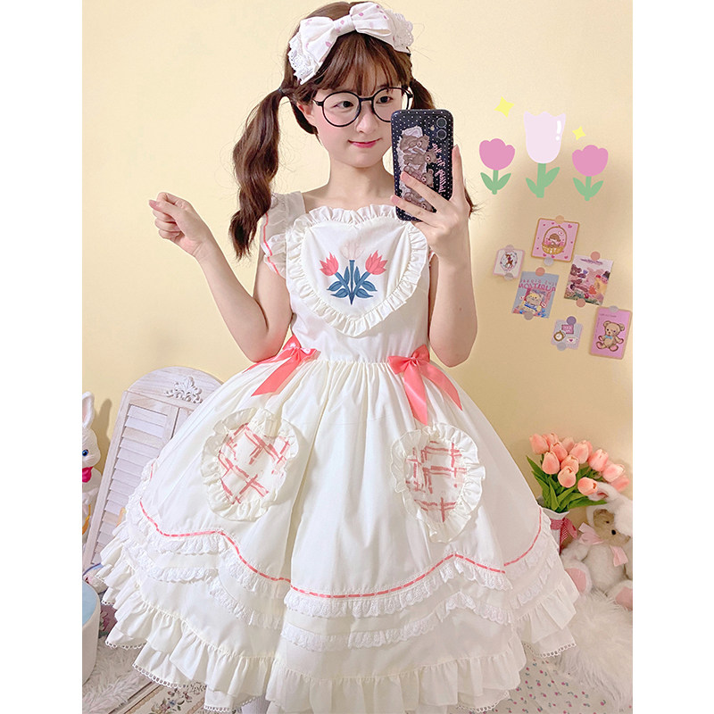 灰姑娘原创 甜味慕斯 jsk可爱lolita裙春季少女甜美洛丽塔吊带裙