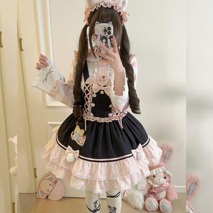 原创【甜心猫咪蛋糕】少女可爱动漫Lolita背带裙套装洛丽塔裙子