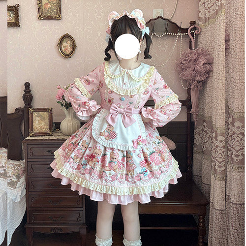 原创-爱心草莓  软萌甜系Lolita裙op现货可爱doll感lo裙