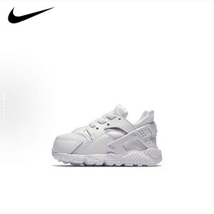 Nike耐克童鞋HuaracheRun白色婴幼童圆头系带防滑防踢低帮跑步鞋