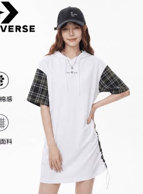 Converse匡威女夏连帽短袖连衣裙