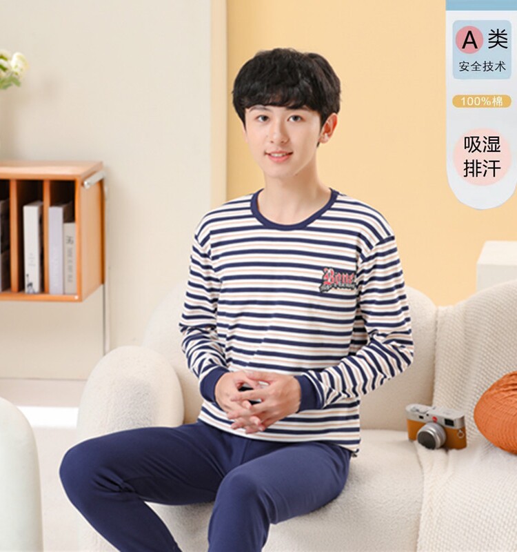 OLDER CHILDRENS PAJAMAS COTTON AUTUMN AND WINTER HOME WEAR YOUTH AUTUMN CLOTHES AUTUMN PANTS COTTON 13 GIRLS 15 BOYS 18 YEARS OLD
