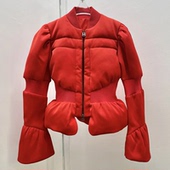 EAM STUDIO小众喇叭袖 蓬蓬收腰设计感棉服女秋冬洋气百搭气质棉衣