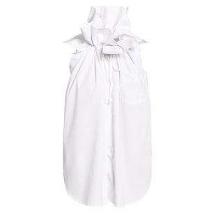 衬衫 EAM 高级宫廷立领捏花无袖 新款 女抽绳别致衬衣 STUDIO2025夏季