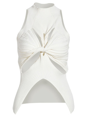 EAM STUDIO辣妹解构镂空设计感小众无袖针织打底衫背心女挂脖上衣