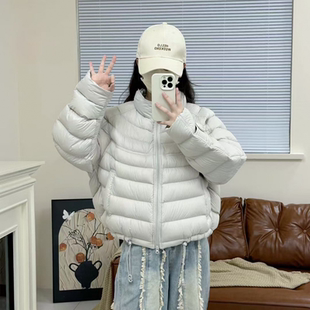 EAM STUDIO26秋冬季白鸭绒150g排骨羽绒服女轻薄保暖立领加厚外套