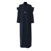 STUDIO解构拼接高级感长款 风衣外套女式 2024春季 EAM 新款 无领大衣