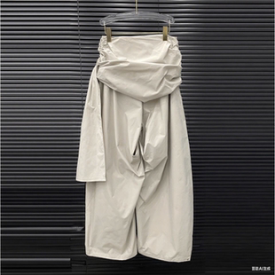 女小众阔腿长裤 EAM 复古飘带拼接宽松休闲裤 新款 STUDIO2026年春季