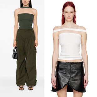 抹胸背心女 本徽标刺绣一字领挂脖多穿露肩弹力修身 EAM STUDIO高版