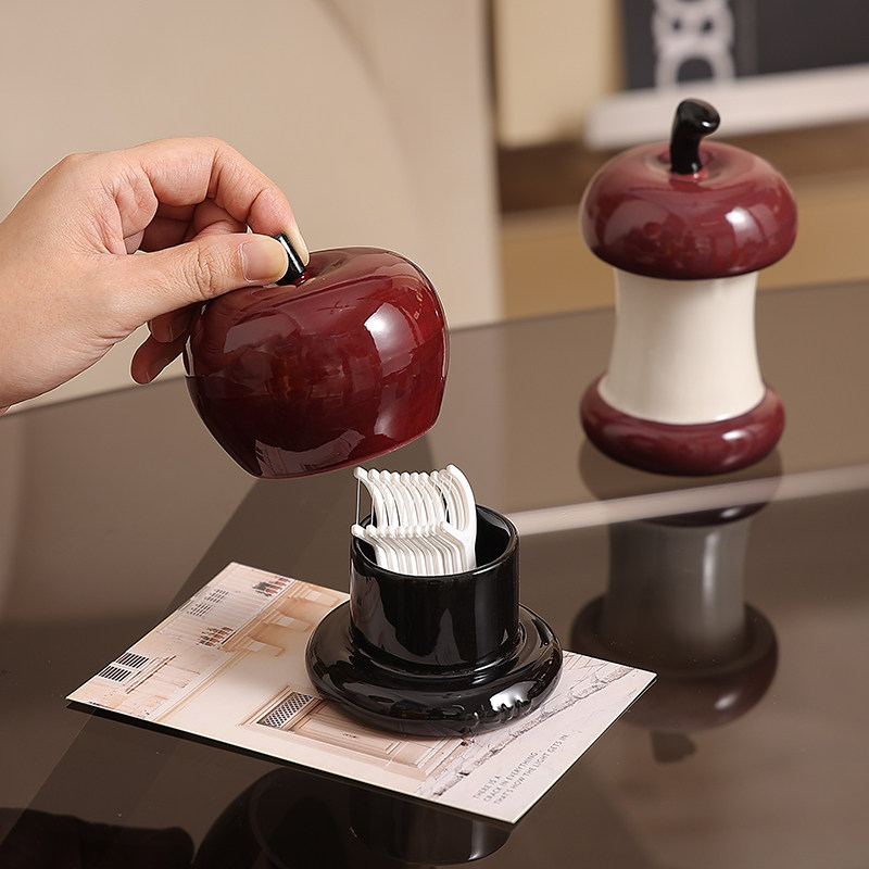 平安喜乐牙签罐高颜值陶瓷牙签盒2025新款棉签牙线收纳罐装饰摆件,收纳整理,牙签盒,淘宝优惠券,粉丝福利购,淘宝优惠卷