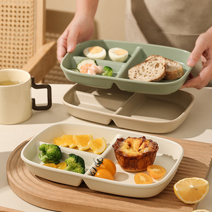 减肥餐盘一人食好看 211减脂分格早餐盘儿童陶瓷餐具 盘子网红款