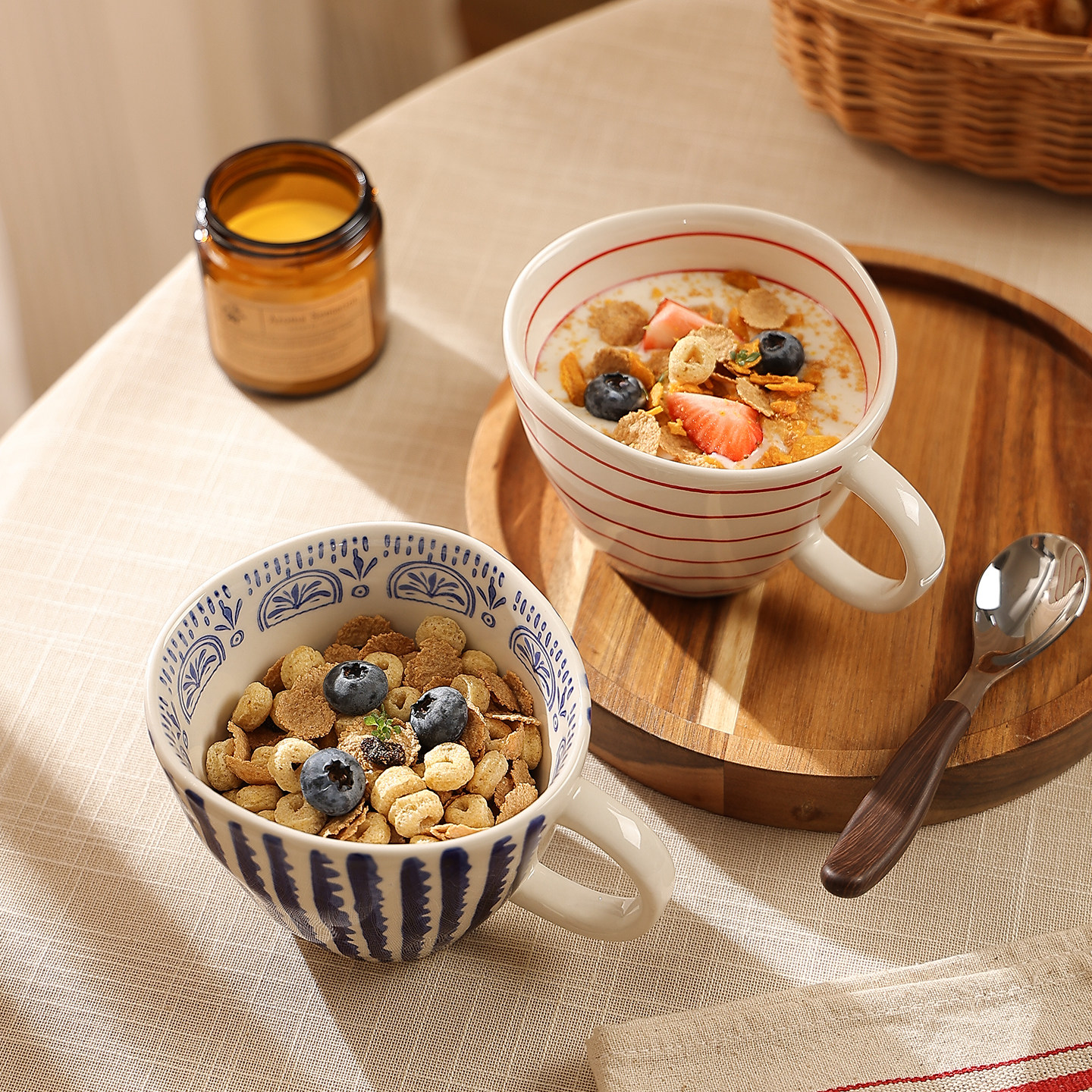 复古手绘马克杯陶瓷情侣杯子女生高颜值咖啡杯家用水杯早餐燕麦杯,餐饮具,马克杯,淘宝优惠券,粉丝福利购,淘宝优惠卷