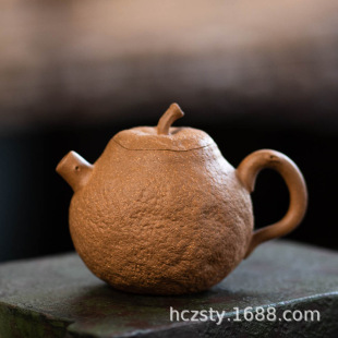 家用小品薄胎泡茶壶100m 宜兴紫砂壶仿生橘子壶降坡泥功夫茶具套装