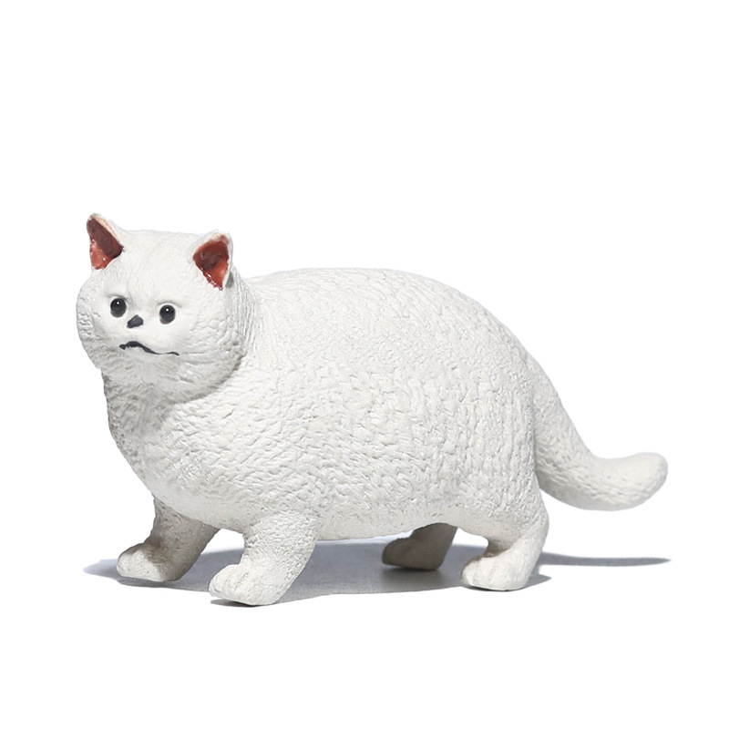 宜兴紫砂茶宠猫摆件精品手工粉浆动物可养猫咪喵星人家居手办可养