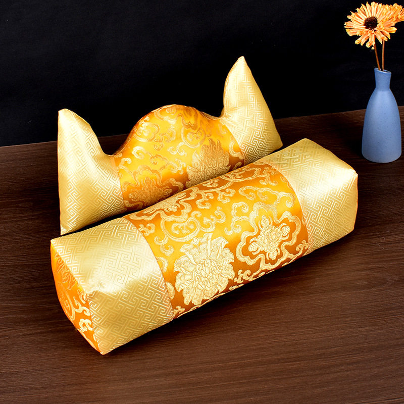 寿枕男女寿衣全套枕头脚蹬织锦布全新丝棉填充白事殡葬用品厂家