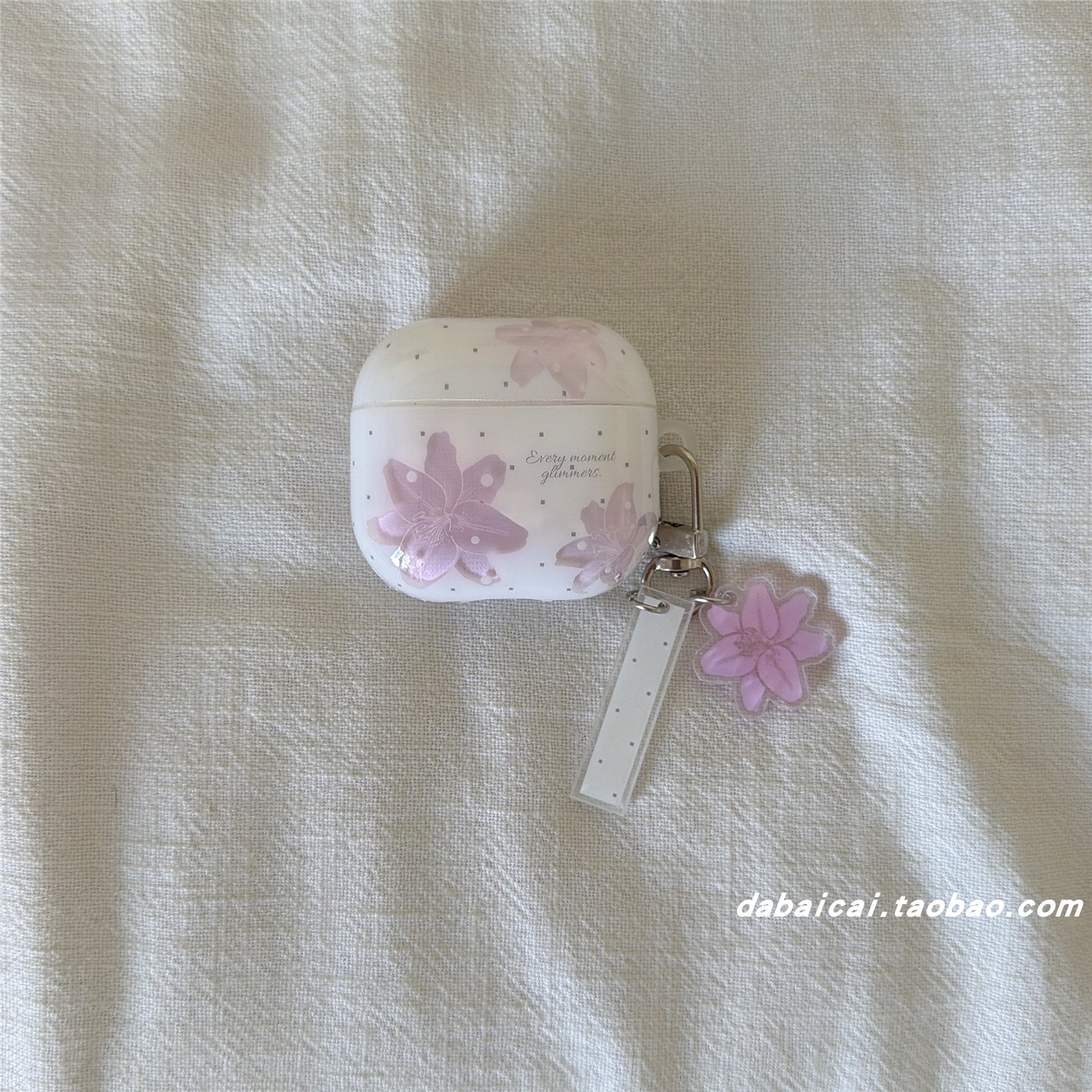 ins韩系紫色波点百合花适用airpods4耳机套pro3新款airpods5保护套3代苹果pro2无线蓝牙耳机壳三代airpods2女