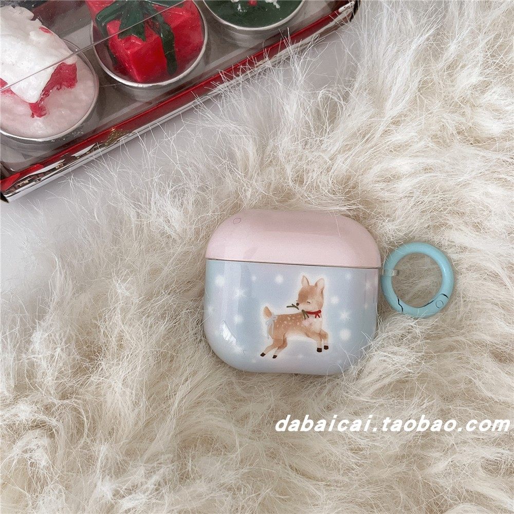 ins风撞色波点小鹿适用airpods pro2耳机套无线蓝牙苹果airpods1/2代软壳pro新款3/4代防摔保护套个性女可爱,3C数码配件,耳机保护套,淘宝优惠券,粉丝福利购,淘宝优惠卷