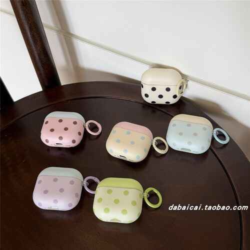 airpods4耳机套撞色波点马卡龙