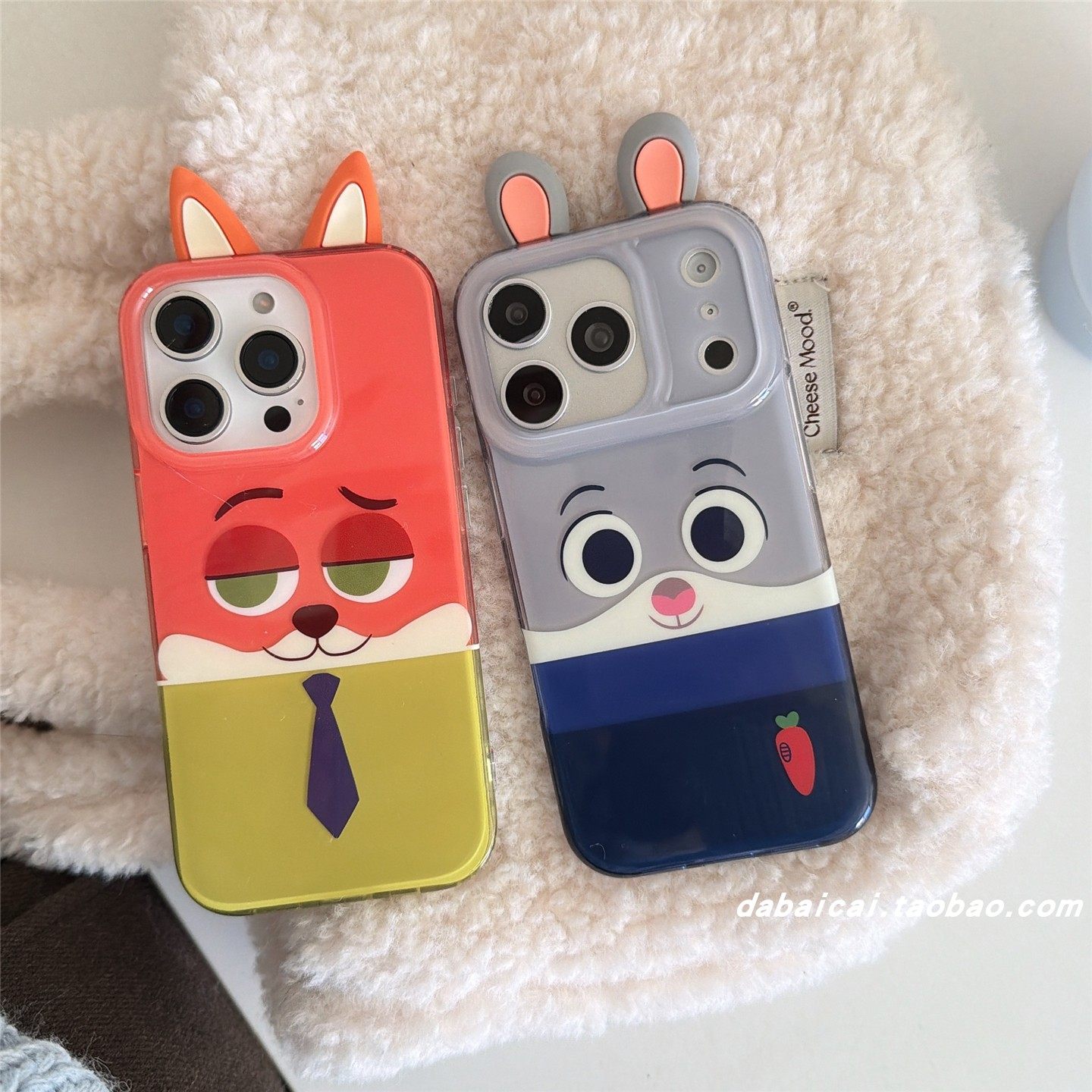 苹果16手机壳可爱狐狸兔子情侣