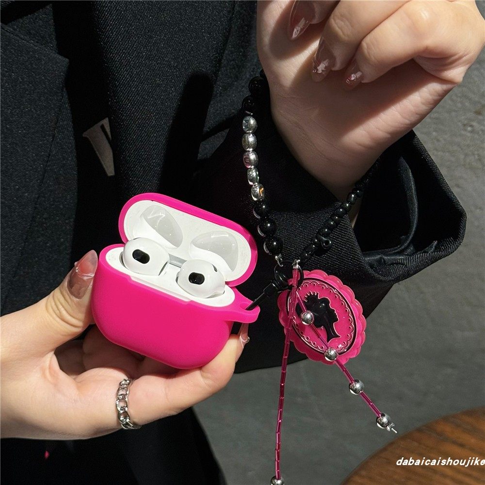 纯色硅胶玫红适用airpods pro2耳机套无线蓝牙苹果airpods1/2代软壳pro新款4代3代防摔保护套个性女款简约ins,3C数码配件,耳机保护套,淘宝优惠券,粉丝福利购,淘宝优惠卷