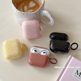 3代pro2防摔保护套韩系女 2代耳机壳pro新款 ins简约满屏波点适用airpods pro3耳机套4代无线蓝牙苹果airpods1