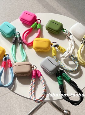 ins相框简约纯色硅胶适用airpods4耳机套pro3/二代airpodspro2保护套新款3代苹果无线蓝牙三代airpods1/2手绳