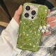 ins绿色小碎花标签适用iphone17promax苹果16手机壳15pm新款 14pro少女心17网红13pro全包防摔韩系高级感轻奢