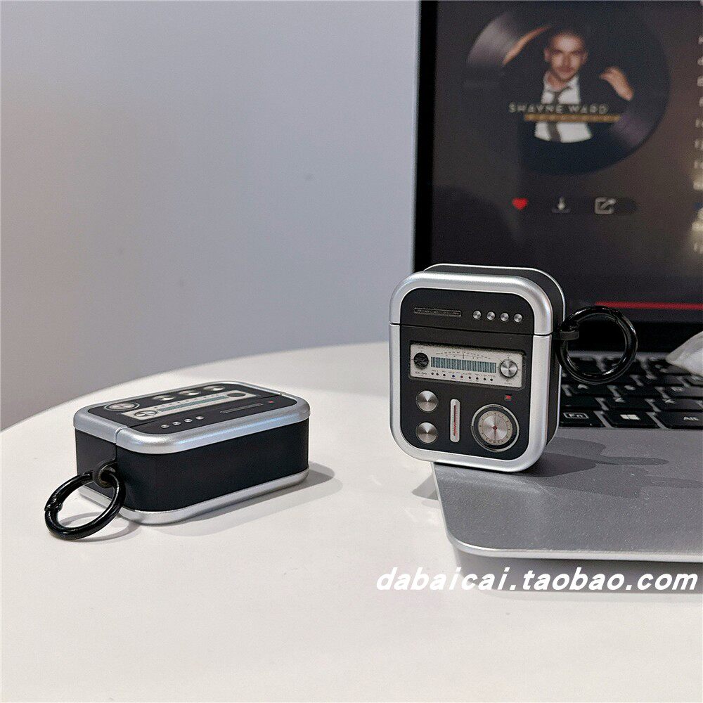 创意个性收音机模型适用airpods4耳机套pro二代airpodspro2保护套新款3代苹果无线蓝牙三代airpods1/2防摔女