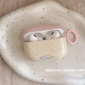 ins韩系撞色波点字母适用airpods3耳机套pro二代airpodspro2保护套pro3新款 4代苹果无线蓝牙三代airpods2可爱