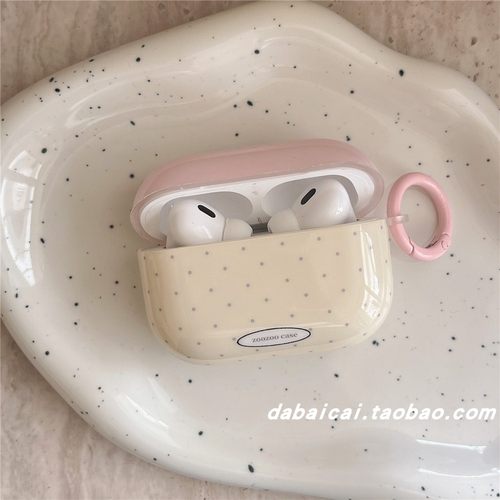 airpods3耳机套ins韩系撞色波点