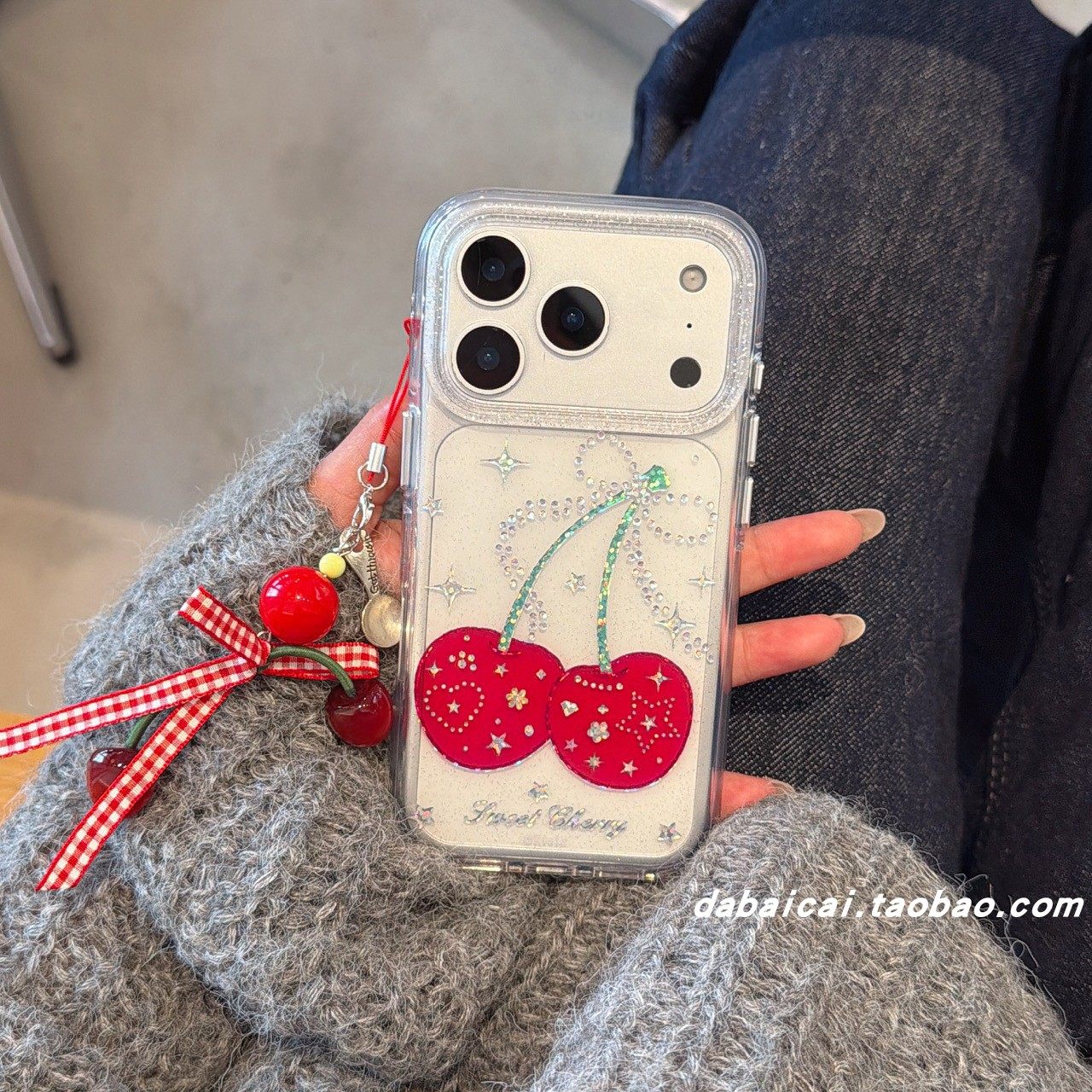 韩色闪钻星星樱桃透明适用苹果17promax手机壳iphone16新款15pro少女心14高级感13全包16pro创意防摔小众ins,3C数码配件,手机保护套/壳,淘宝优惠券,粉丝福利购,淘宝优惠卷