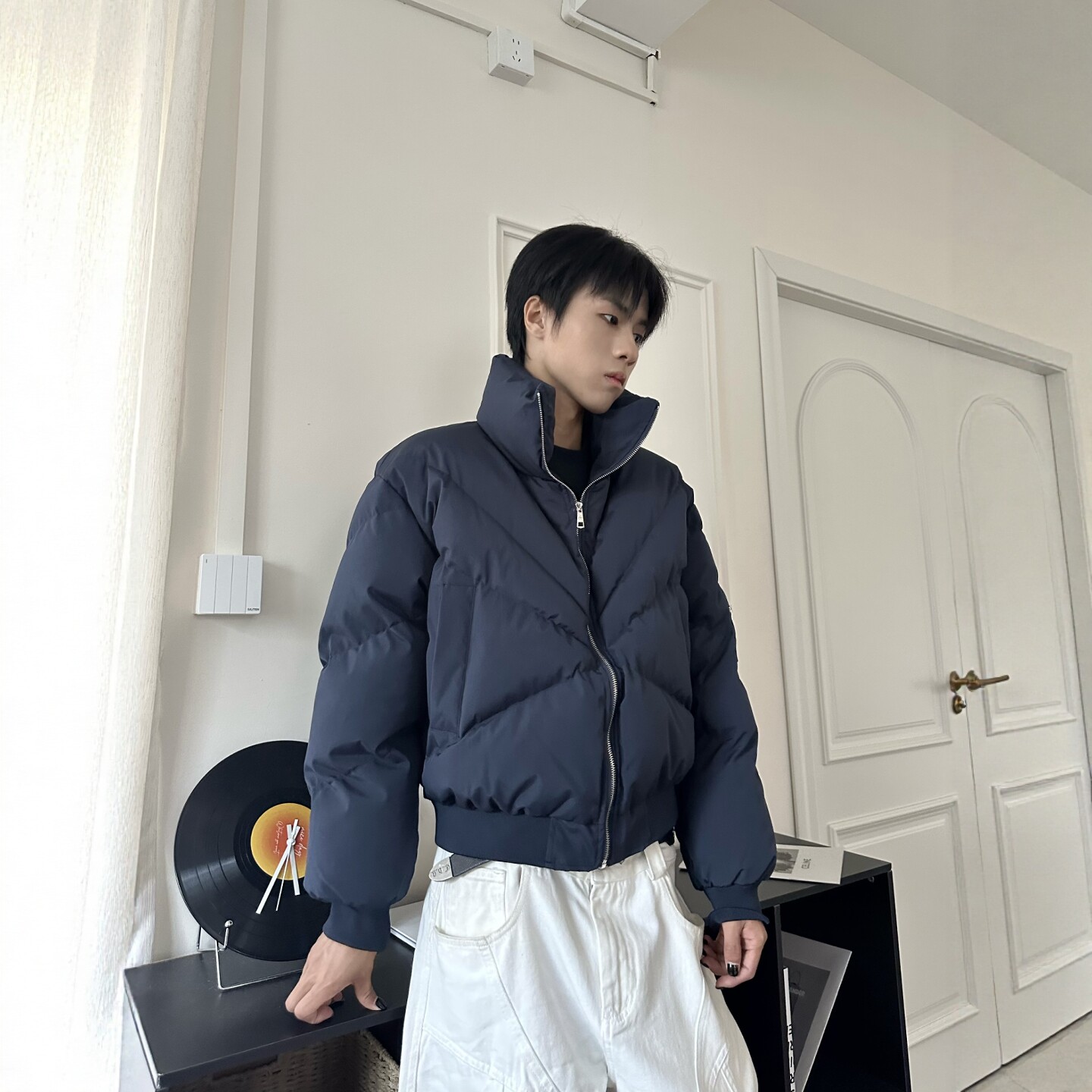 DHSS美式街头解构立领棉服男女宽松冬季高街加厚保暖cleanfit棉衣