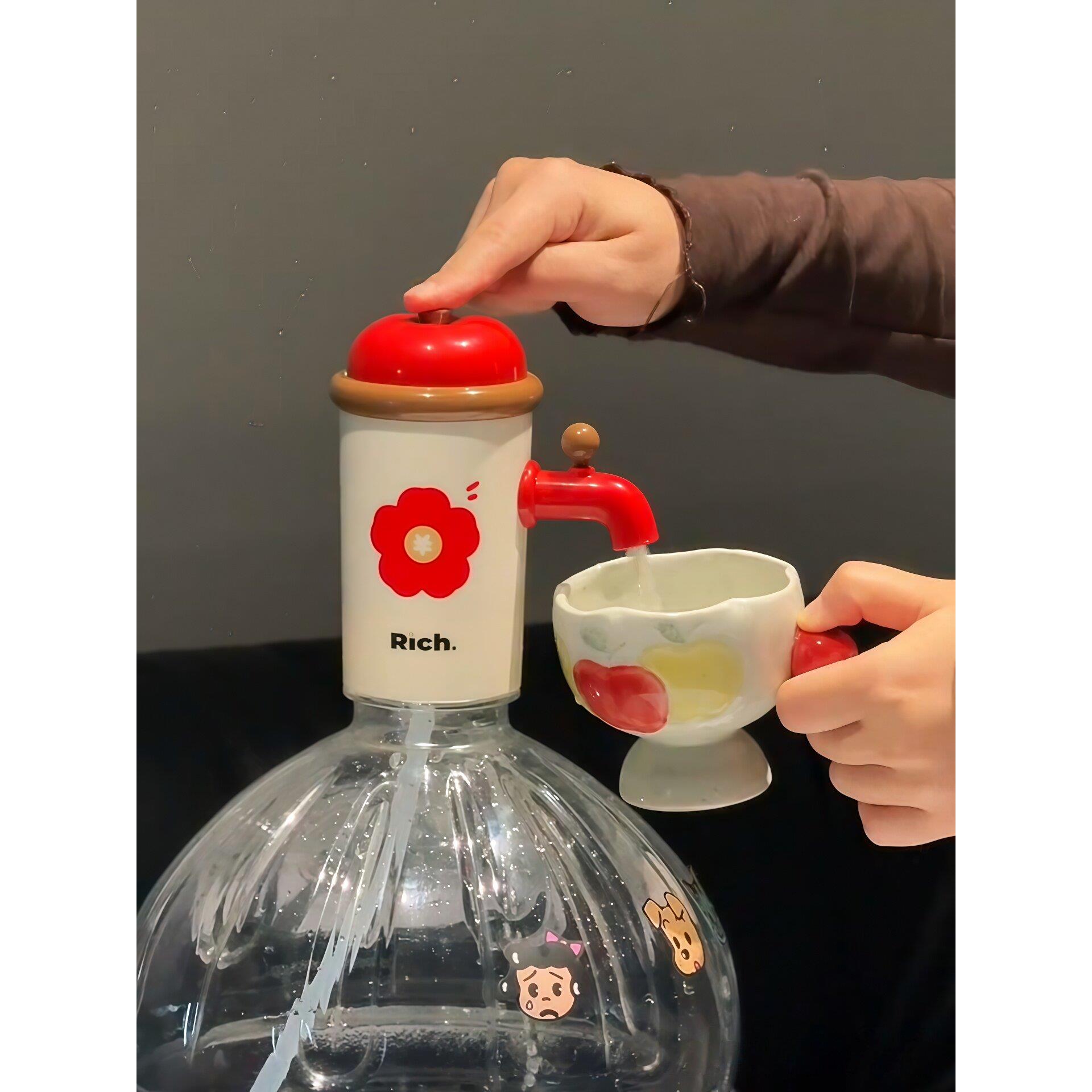 卡通苹果桶装水抽水器电动全自动款纯净水桶压水器出水量大家用