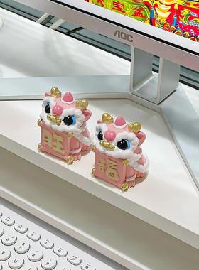 醒狮摆件新年桌面玄关家居好物装饰办公室创意可爱发财树脂小摆件