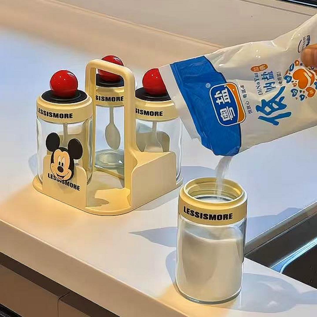 星球调料罐玻璃盐罐厨房放盐调料罐子调料瓶佐料盐味精调料盒套装