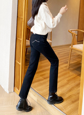 显瘦提臀裤！2025早春小个子直筒牛仔九分裤高腰显高黑色烟管裤