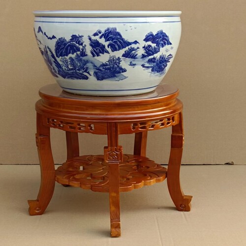 承重力超强的中式客厅鱼缸架