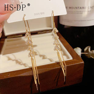 精致感轻奢名媛风锆石流苏耳线简约时尚 新款 精致高级感气质耳环
