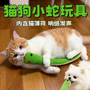 宠物玩具蛇磨牙解闷逗猫神器自嗨猫狗小型犬玩具狗甩蛇仿真小青蛇