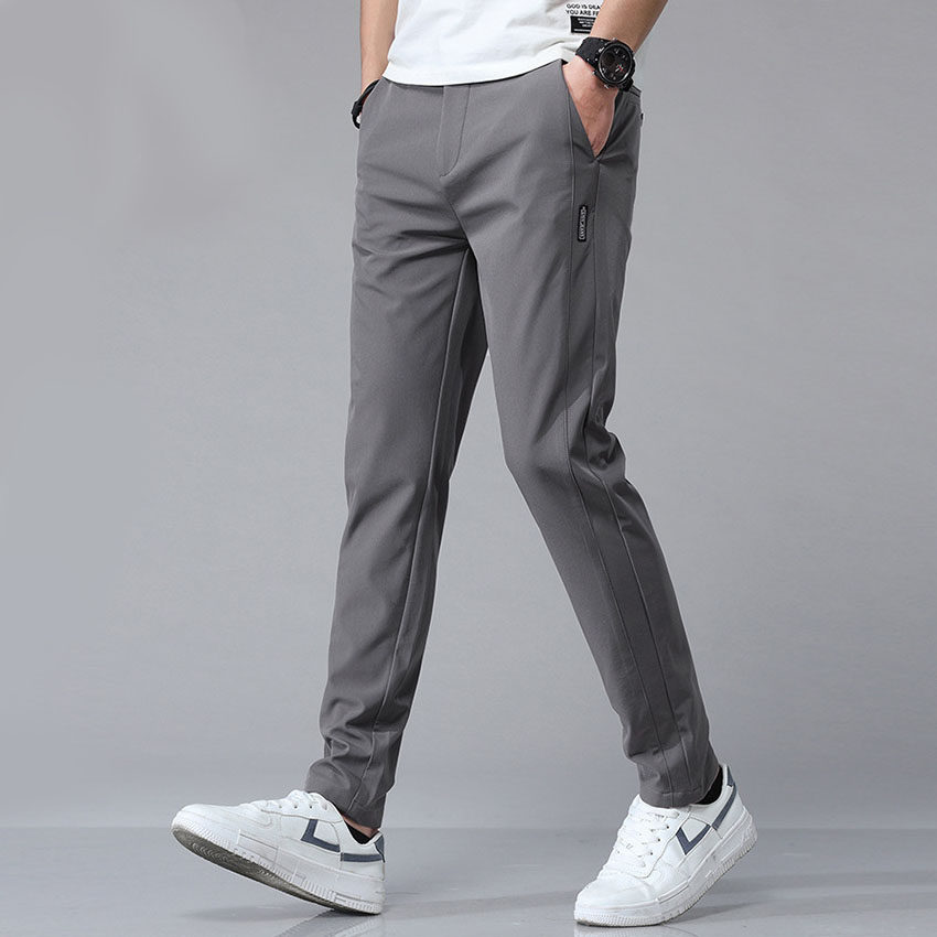 冰丝松紧腰弹力高尔夫裤子男直筒修身免烫golf服装男运动夏季长裤