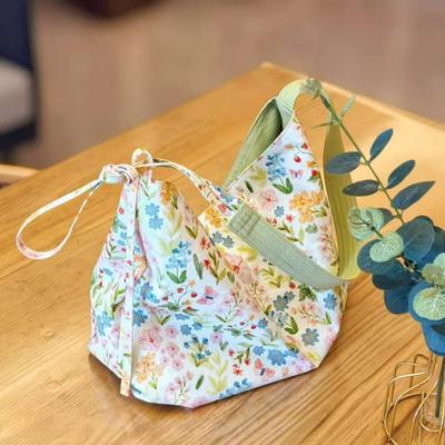 田园风森系花朵帆布包文艺单肩包