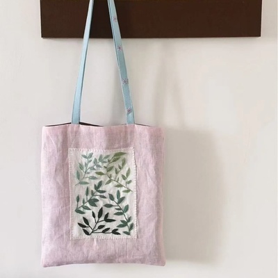 小众设计花草刺绣帆布单肩包