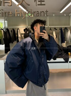 「双面穿+版本答案」VANA ILUSION 圆环别针棉服廓形保暖夹克外套