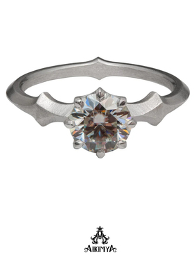 AIKIMYA莫桑石925银轻奢高级感八爪钻戒男女情侣小众对戒生日礼物