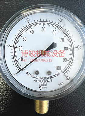 原装美国MARSHALLTOWN马绍恩2.5寸压力表-25KPA微压表负压表