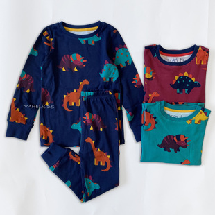 外贸原单 英国ne*t儿童睡衣套装纯棉男童长袖秋衣秋裤两件套柔软