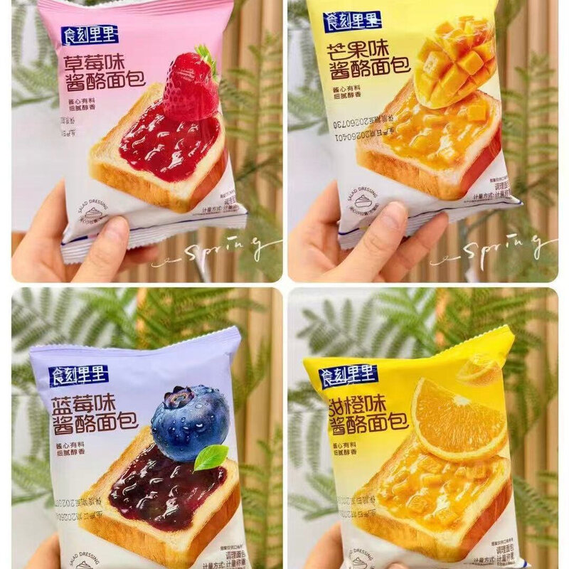 时刻里里草莓酱酪夹心吐司面包蓝莓味芒果味学生儿童早餐休闲零食
