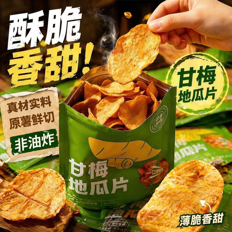 甘梅地瓜片话梅红薯片番薯片学生宿舍网红小吃追剧休闲解馋小零食