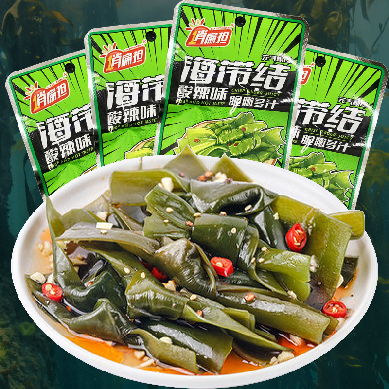 俏扁担酸辣味海带结元气粮仓新品小包装小吃宿舍解馋包装随机发